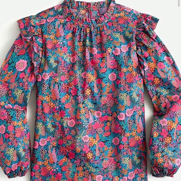 J.Crew Flutter Sleeve Top in Liberty Ciara Print - Picture 3 of 11